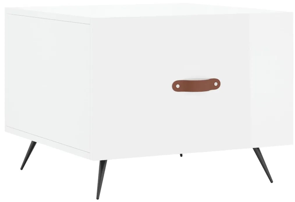 vidaXL Măsuță de cafea, alb extralucios, 50x50x40 cm, lemn compozit