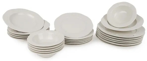 Set de masă 24 piese alb/porțelan