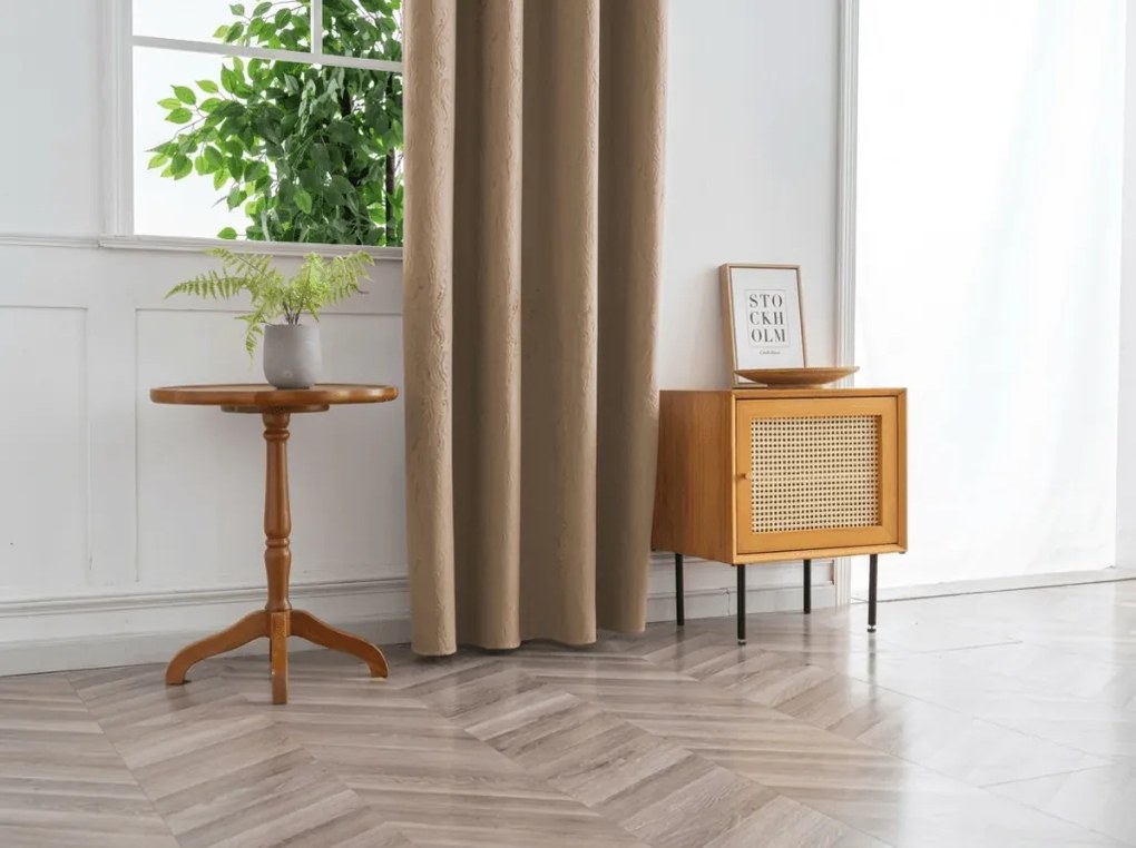 Draperie opaca DUNES VELVET 140x250 cm, bej-maro Agatat: Inele metalice