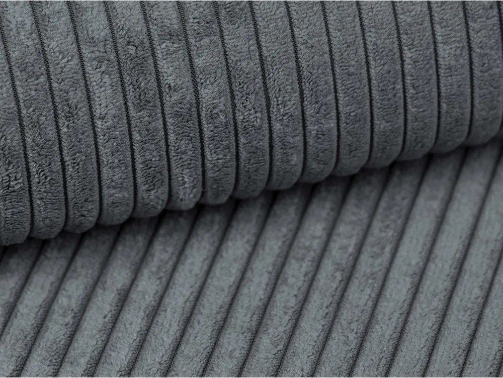 Canapea gri închis cu tapițerie din catifea reiată 255 cm Campi – Cosmopolitan Design