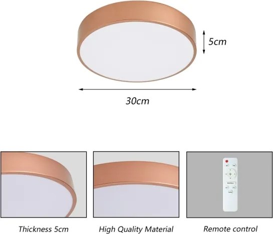 Brilagi - Lampă LED dimabilă de tavan POOL LED/36W/230V Ø 30 cm finisaj bronz + telecomandă