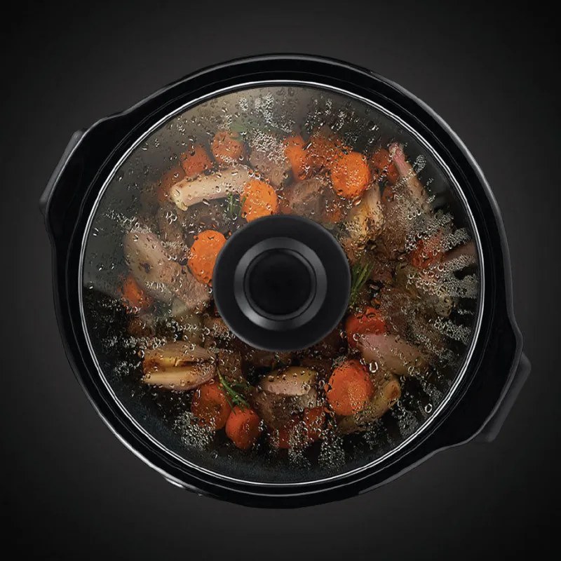 La mâna a doua: Slow cooker Russell Hobbs 24180-56 Tabla, 3,5 litri, Vas din ceramica, 3 programe, Negru