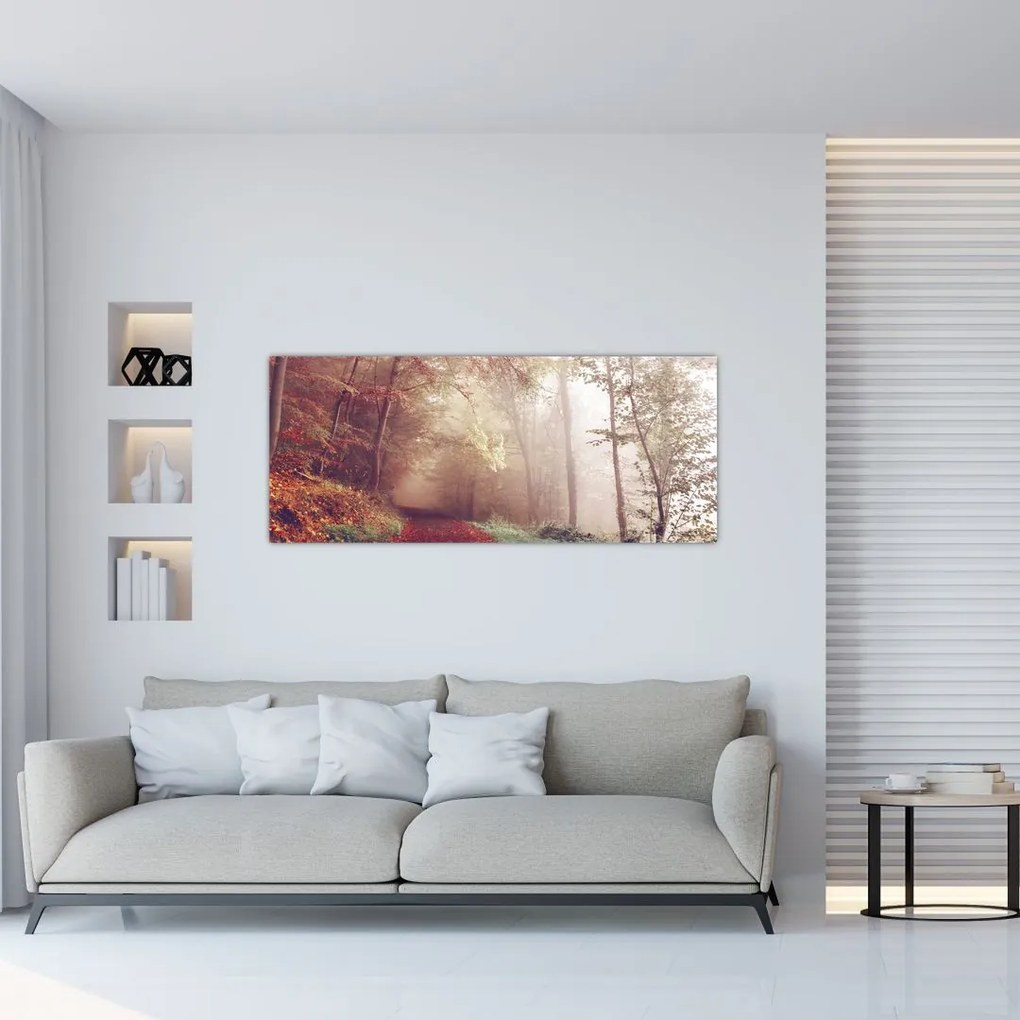 Tablou - Plimbarea de toamnă prin pădure (120x50 cm)
