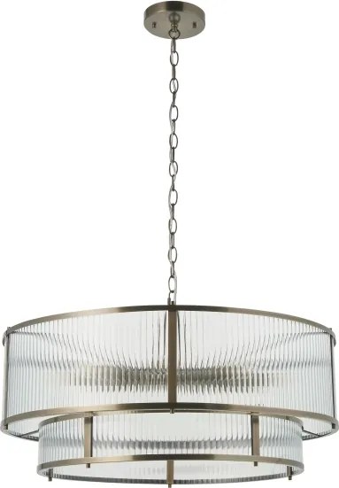 Endon 119456 - Candelabru RIDGETON pe lanț, 8xE14/7W/230V, alamă