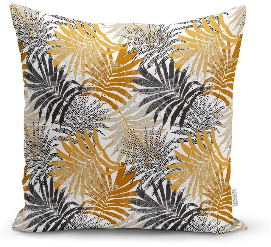 Set 4 fețe de pernă decorative Minimalist Cushion Covers Autumn Leaves, 45 x 45 cm