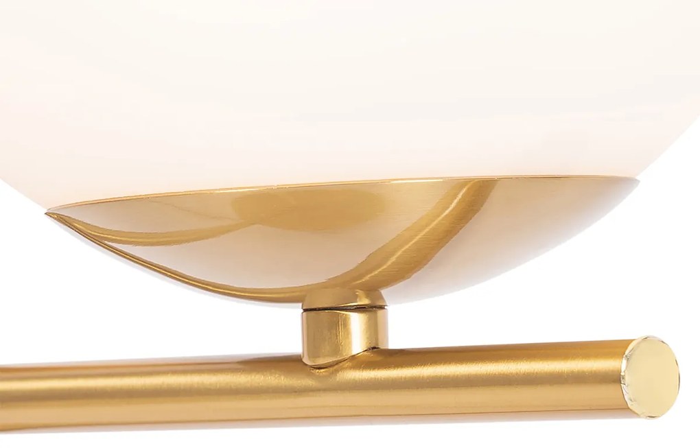Lampă de masă Art Deco aurie și cu sticlă opalescentă - Flore