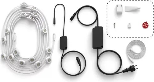 Philips Hue FESTAVIA ghirlandă LED RGBW reglabilă pentru exterior, 32 LED, 18 m, IP65