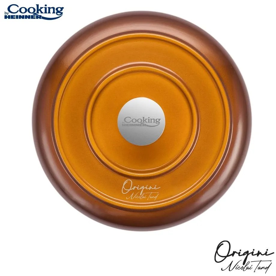 Oală din aluminiu turnat cu capac 26x12.5 cm, 5.8L – Cooking by Heinner, Colecția Origini by Nicolai Tand HR-BJK-C26, cu distribuție uniformă a