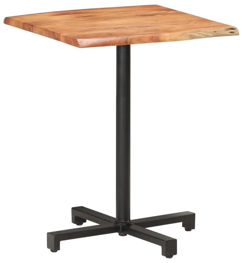 Masa de bistro, muchii naturale, 60x60x75 cm, lemn masiv acacia 1, 60 x 60 x 75 cm, lemn de acacia cu margini organice