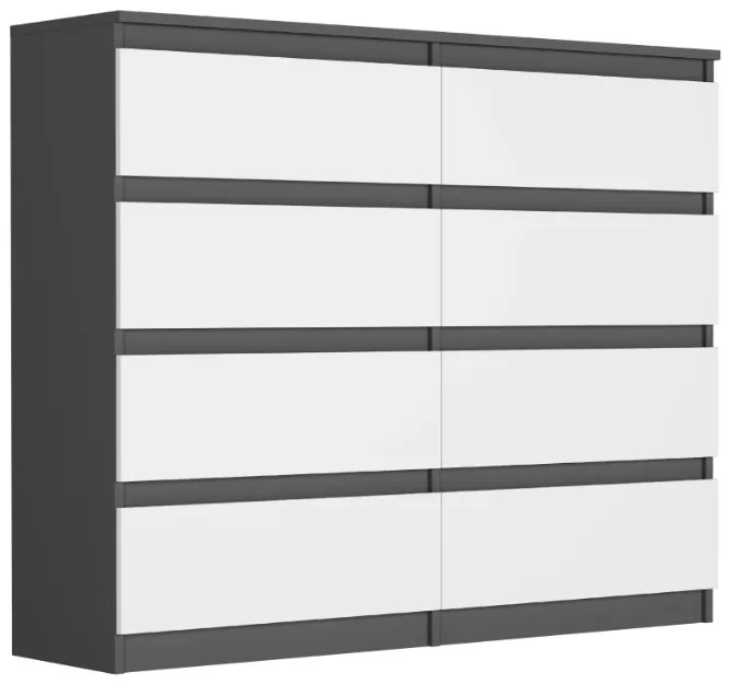 Comoda cu 8 sertare R-120-S8 - diferite variante de culoare antracit mix artisan