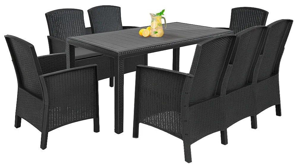 Set de mobilier de grădină Lima V 7+1 grafit