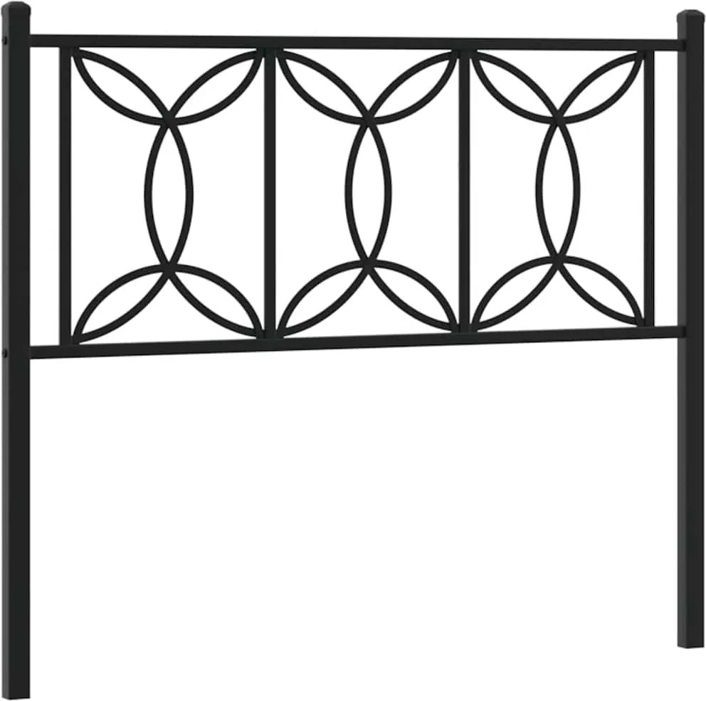 vidaXL Tăblie de pat de schimb metalică, negru, 107 cm