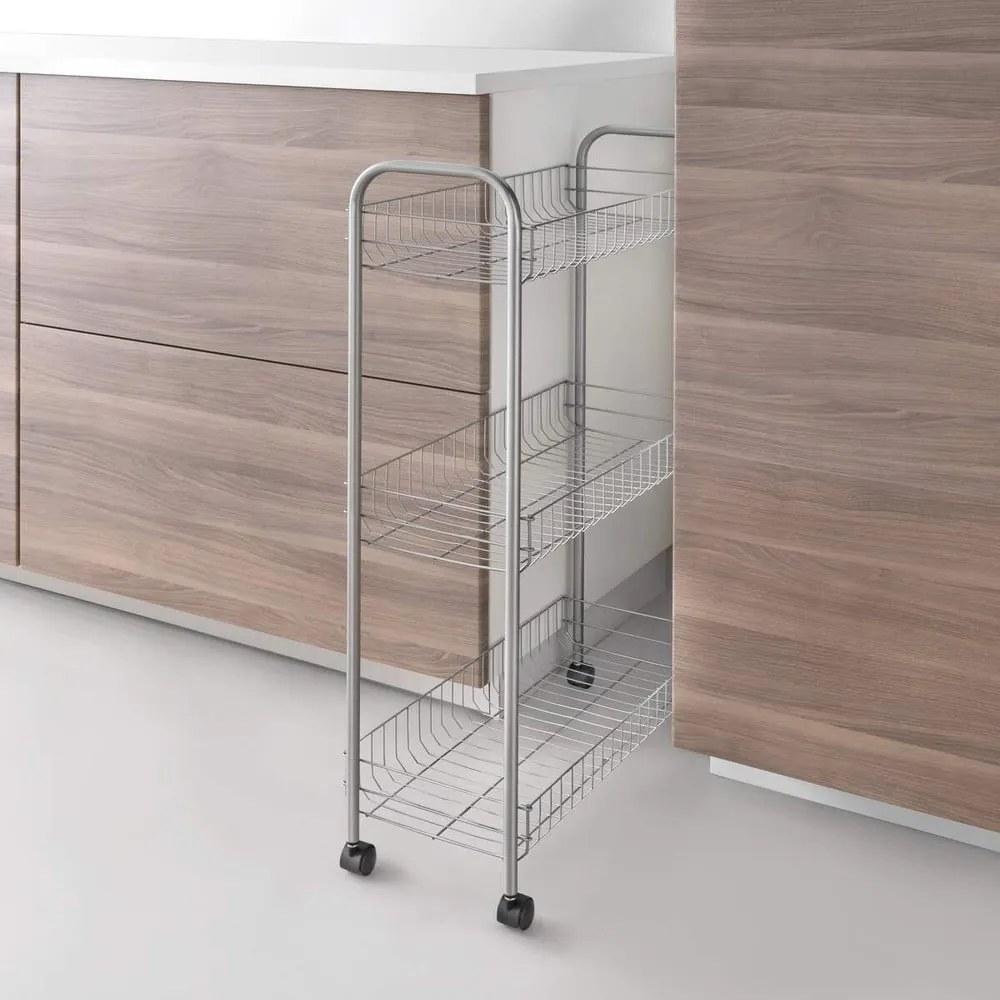 Suport mobil cu rafturi Metaltex Ascona Slim De Luxe, înălțime 84 cm