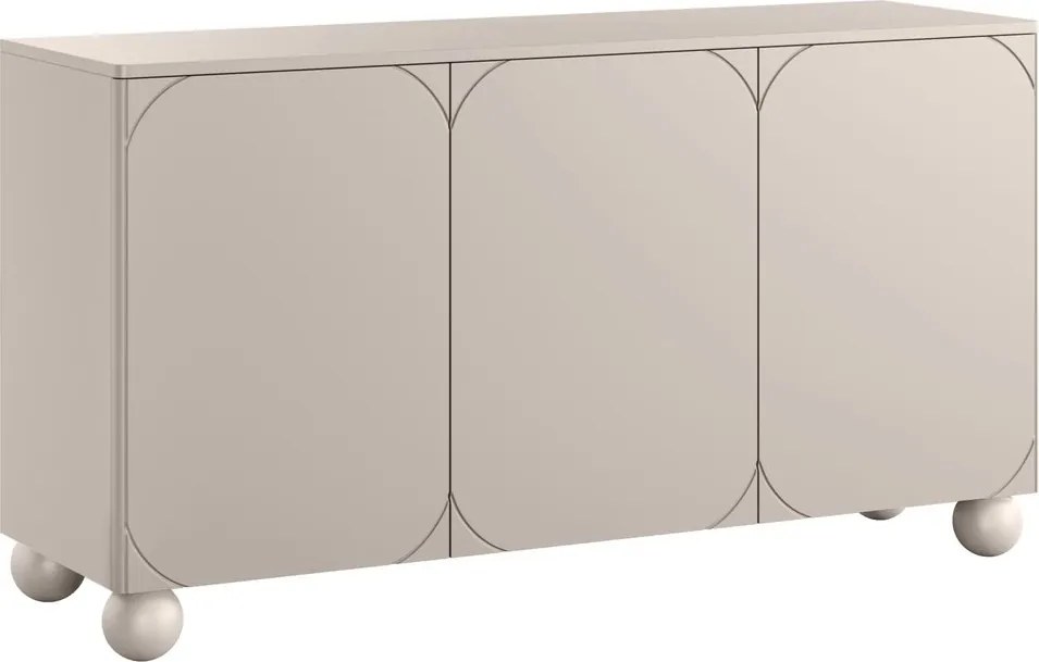 Comodă Sonatia II 150 cm cu 3 uși - cașmir / picioare sferice