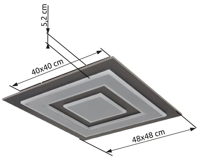 Plafoniera LED design decorativ JAYDEN 48x48cm