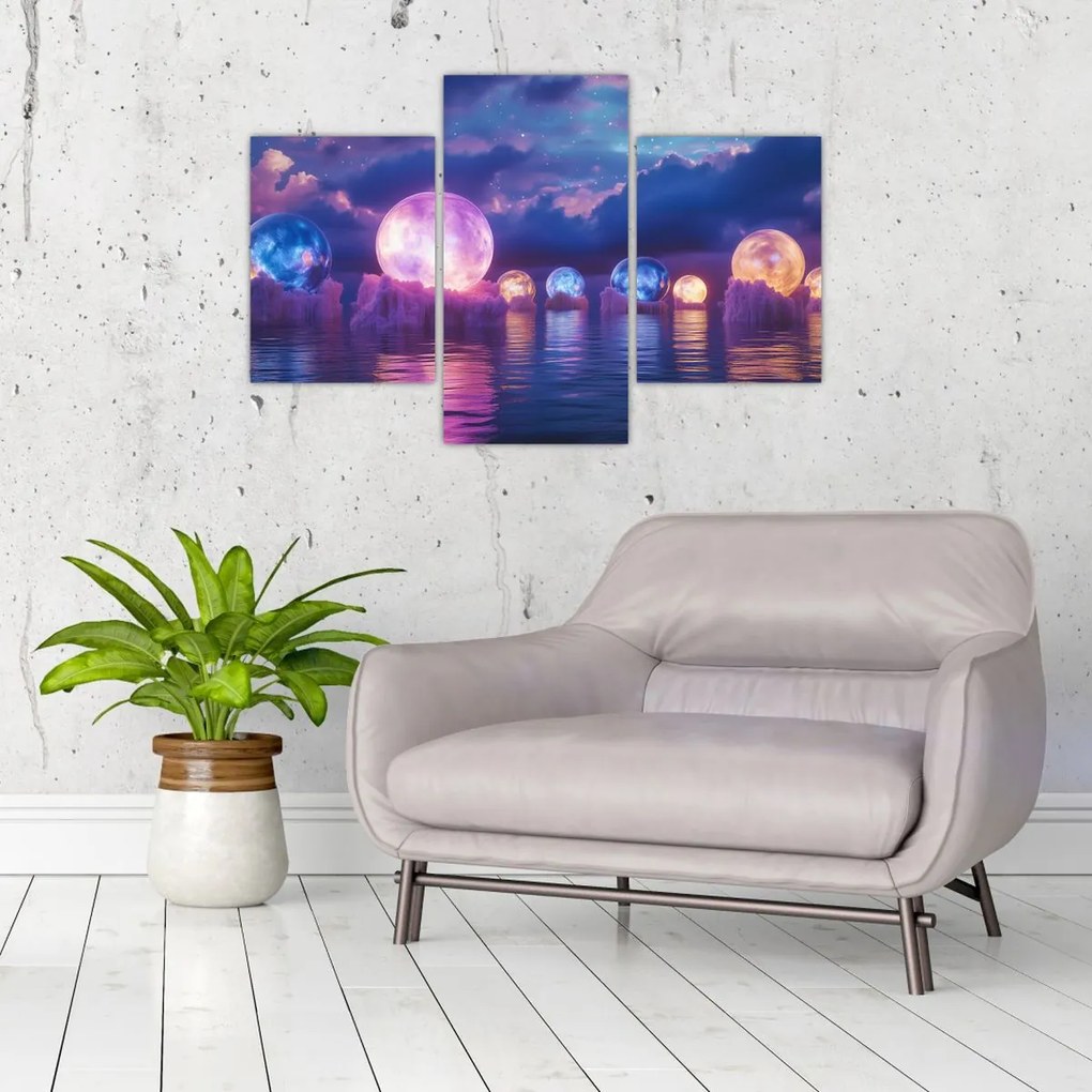 Tablou - Planete pe apă (90x60 cm)