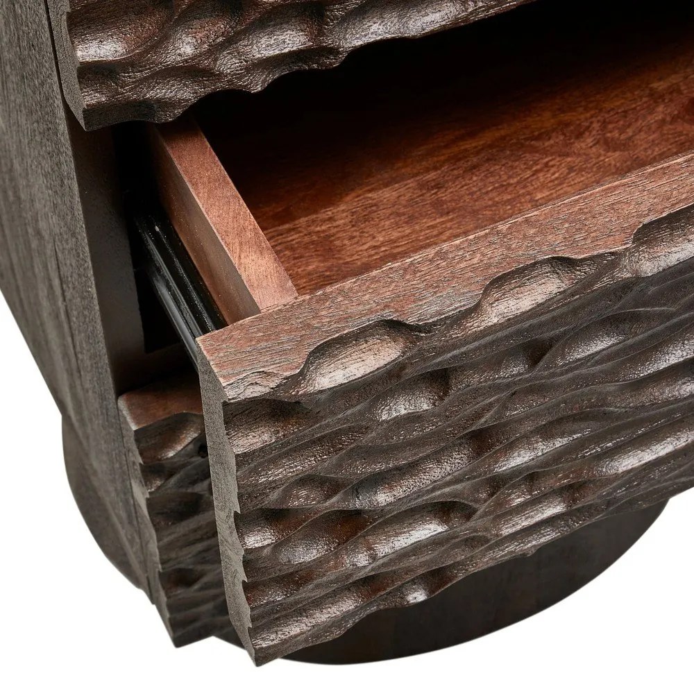 Noptieră maro închis din lemn de mango Crumble – WOOOD