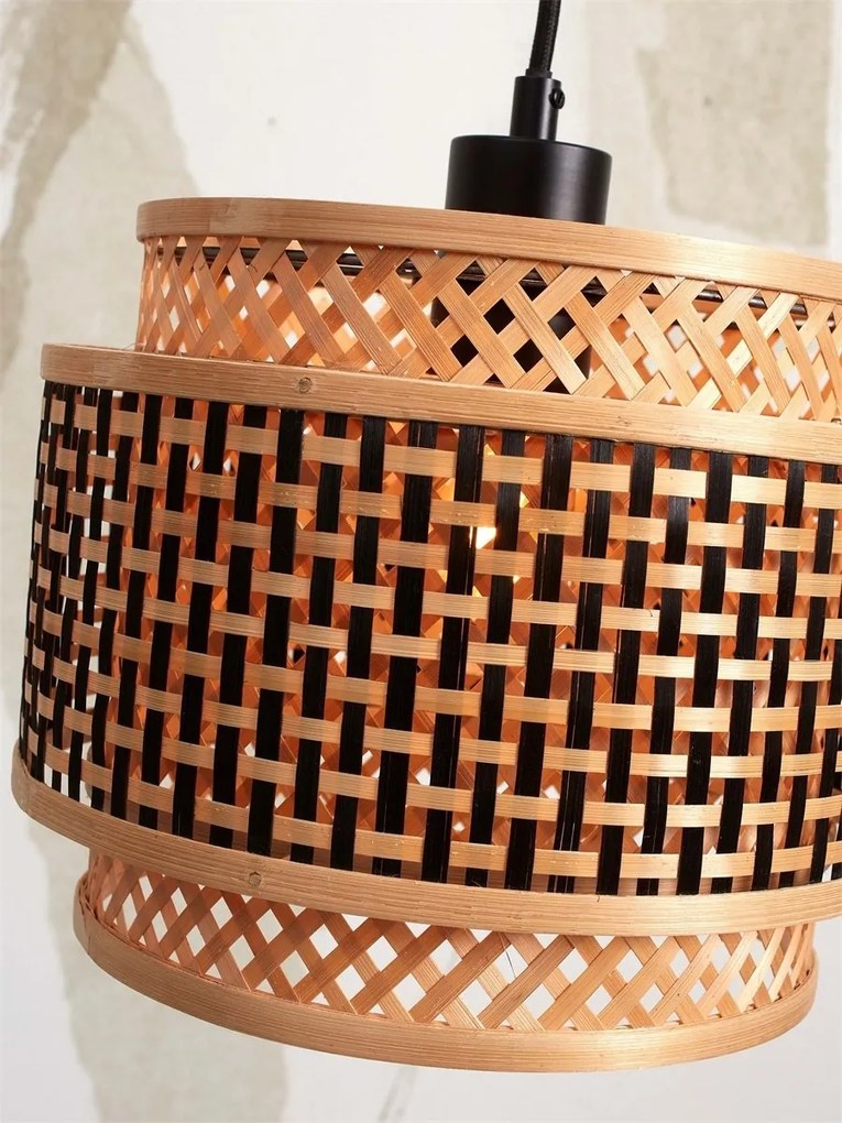 Lampa de podea eco din bambus Bhutan S 25x20, negru/ natur