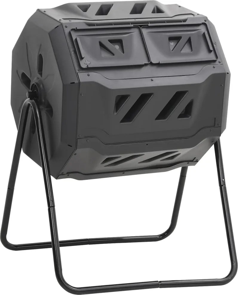 vidaXL Recipient de compost de grădină, negru, 73x64x95 cm, 160 L