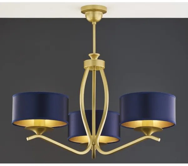 Jupiter 2113 - Lustră pe tijă KASZMIR 3xE27/15W/230V albastru/auriu