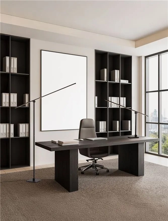 Lampa LED dimabila de podea directionabila TENSO negru