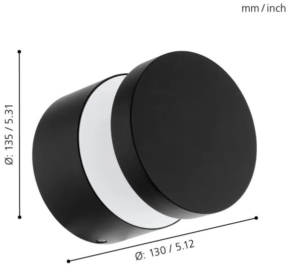 Eglo 97303 - Aplică LED de exterior MELZO LED/11W/230V neagră IP65