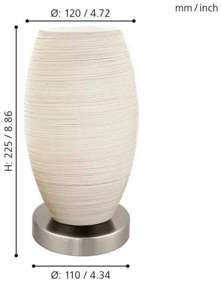 Eglo 97589 - Lampă de masă BATISTA 3 1xE27/40W/230V