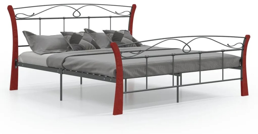 324879 vidaXL Cadru de pat, negru, 140 x 200 cm, metal