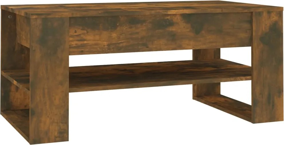 vidaXL Măsuță de cafea, stejar fumuriu, 102x55x45 cm, lemn prelucrat