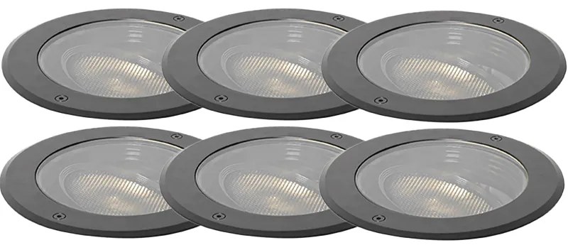 Set de 6 spoturi de sol exterioare dimabile negre IP65, inclusiv LED - Delux Honey