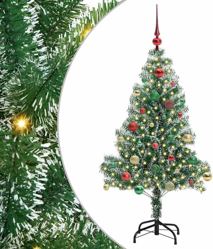 vidaXL Pom de Crăciun artificial cu zăpadă imitată și lumină LED