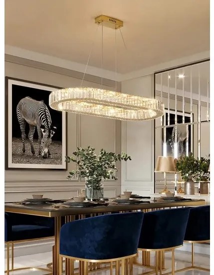 Lustra Led Cu Telecomanda, Elit's Cristal, Gold 64w