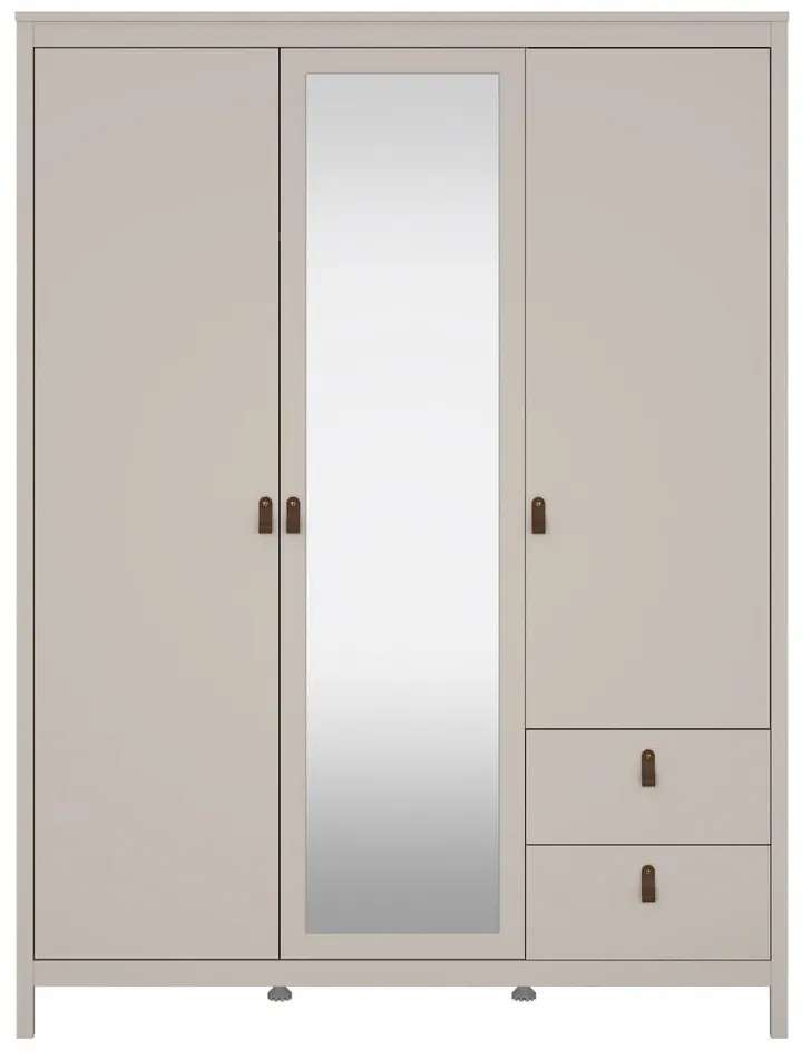 Șifonier grej cu oglindă 150x199x58 cm Madrid – Tvilum