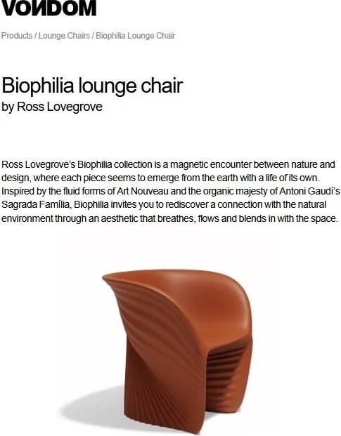 Fotoliu lounge design modern, exterior, interior, BIOPHILIA LOUNGE CHAIR 59002 Vondom