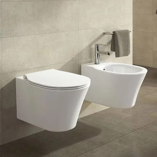 Set vas wc suspendat cu capac softclose si bideu suspendat Ideal Standard Connect Air Aquablade