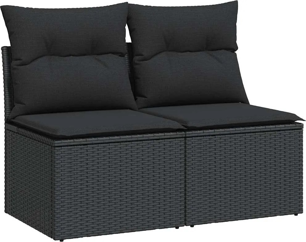 vidaXL Set mobilier de grădină cu perne, 2 piese poliratan/lemn acacia