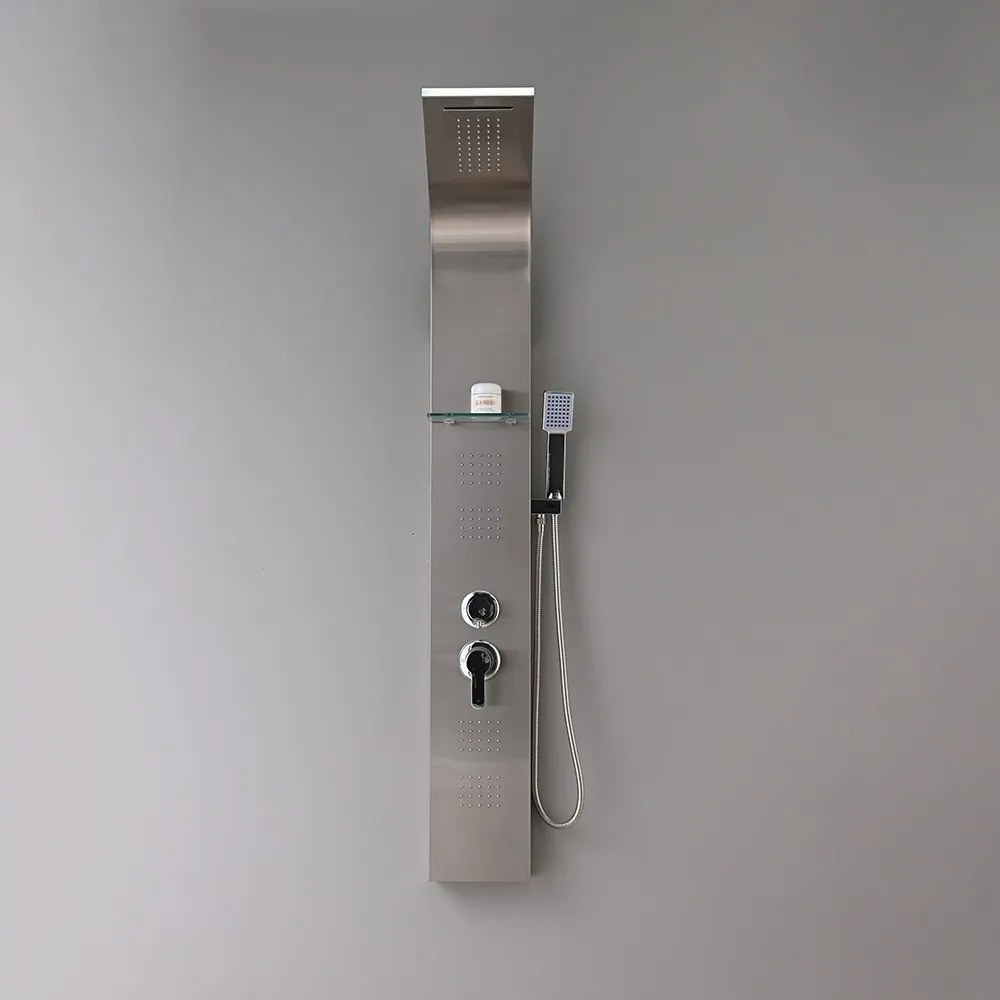 Panou de duș cu hidromasaj Alegro Silver, oțel inoxidabil