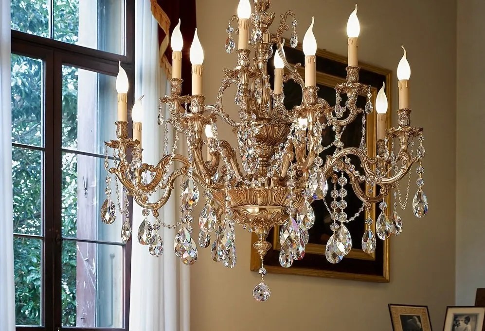 Candelabru 12 brate LUX cu cristale Scholer, Versailles