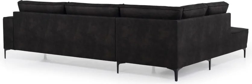 Colțar gri antracit cu tapițerie din imitație de piele (colț pe partea stângă ) Copenhagen – Scandic