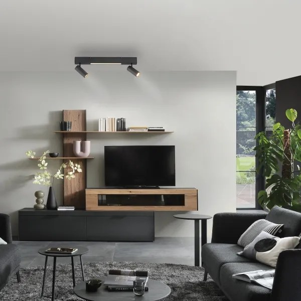 Schöner Wohnen 11793-18 - Spot LED DANTE 2xGU10/10W+LED/7,2W negru