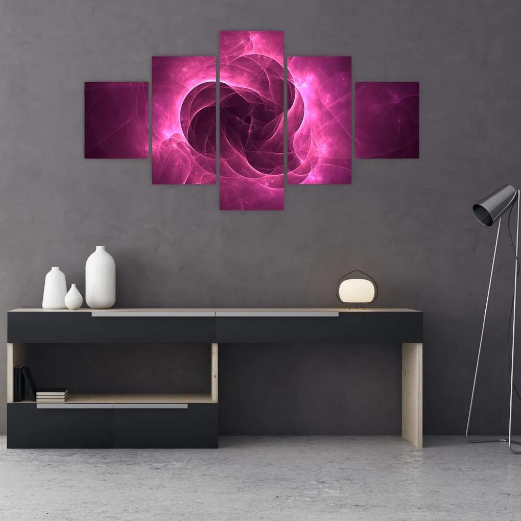 Tablou cu abstracțiune modernă în roz (125x70 cm), în 40 de alte dimensiuni noi