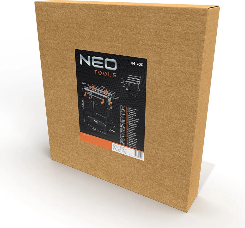 Masă de lucru reglabilă, aluminiu 60 x 58 x 77-107 cm 44-700