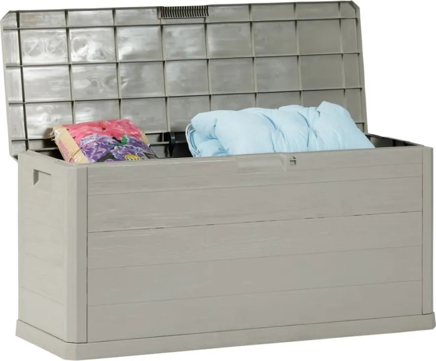 WOODYS Garden cutie de depozitare din plastic 280 L, gri des