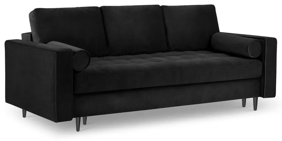 Canapea extensibilă din catifea Milo Casa Santo, negru
