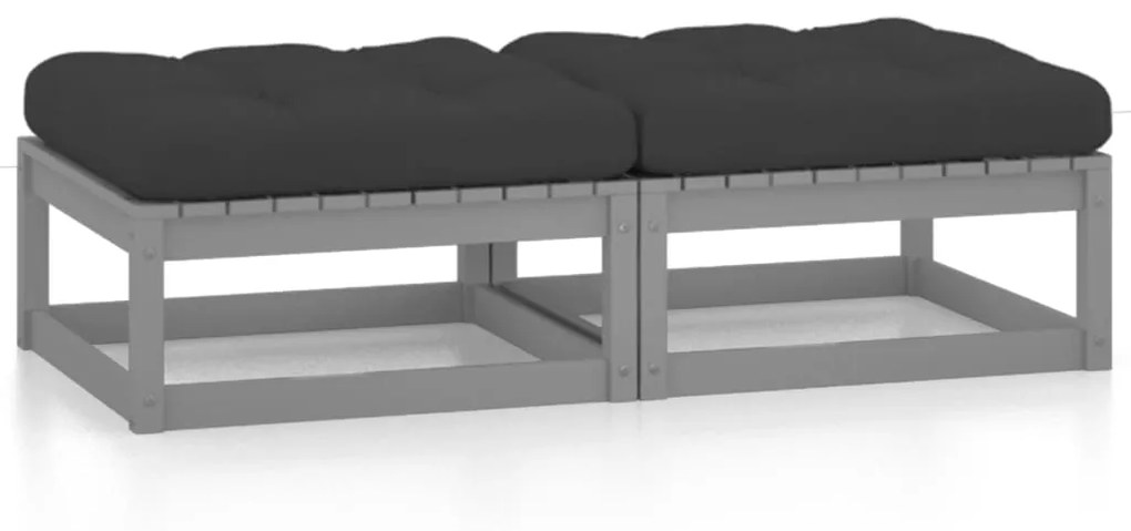 vidaXL Taburete de grădină cu perne, 2 buc., lemn masiv de pin