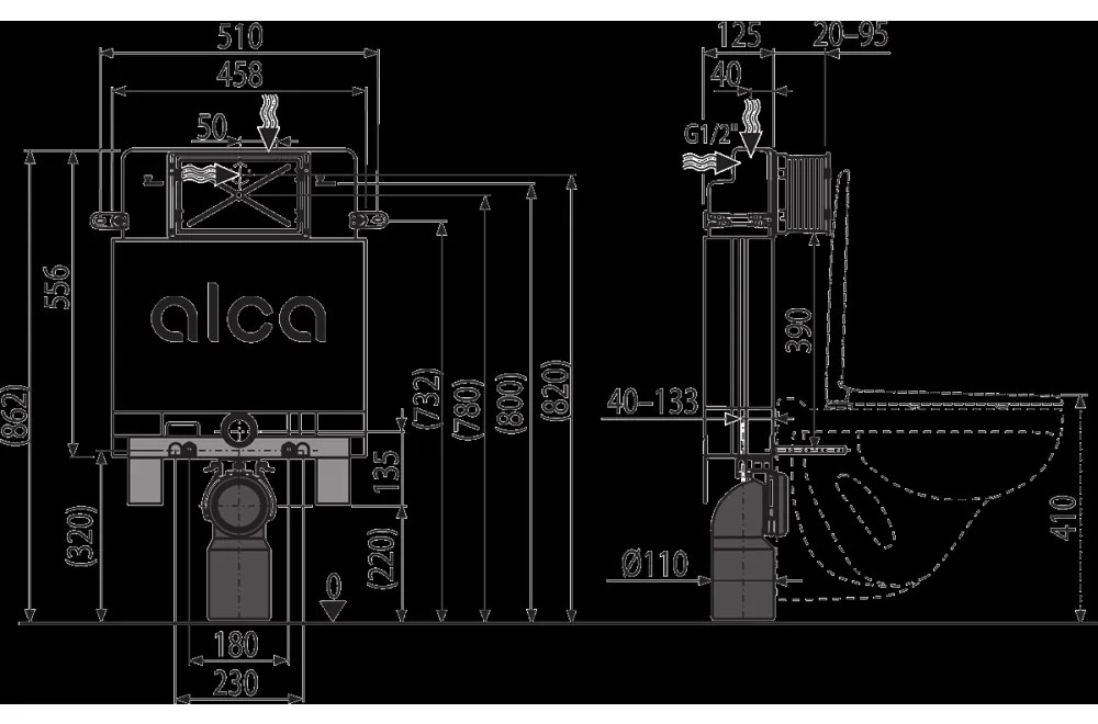 Rezervor wc incastrat Alcaplast 100