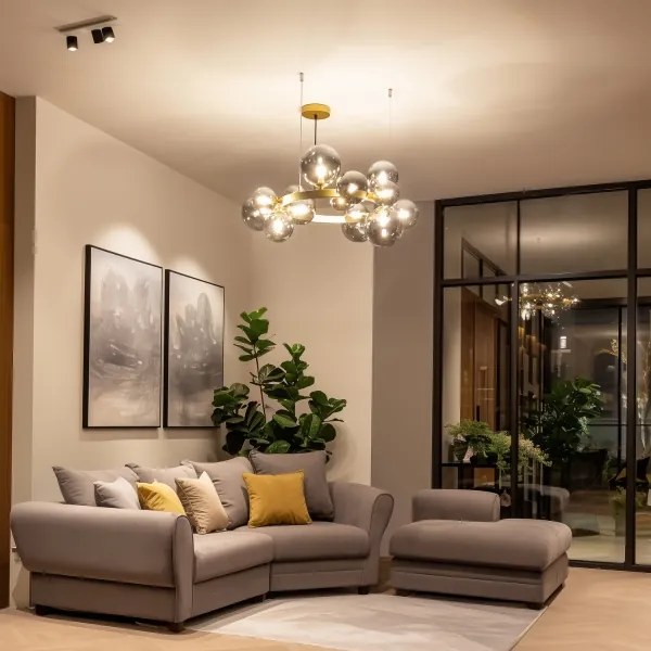 Lustră LED pe cablu Brilagi MILLA 15xG9/3W/230V auriu/fumuriu