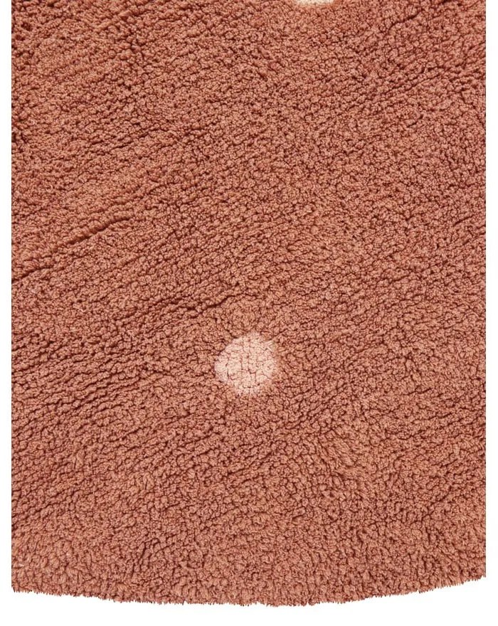 Covor pentru copii cărămiziu lavabil/țesut manual din bumbac ø140 cm Round Dot Chestnut – Lorena Canals