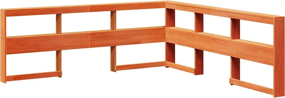 vidaXL Bibliotecă tăblie în formă de L ceară maro lemn masiv de pin