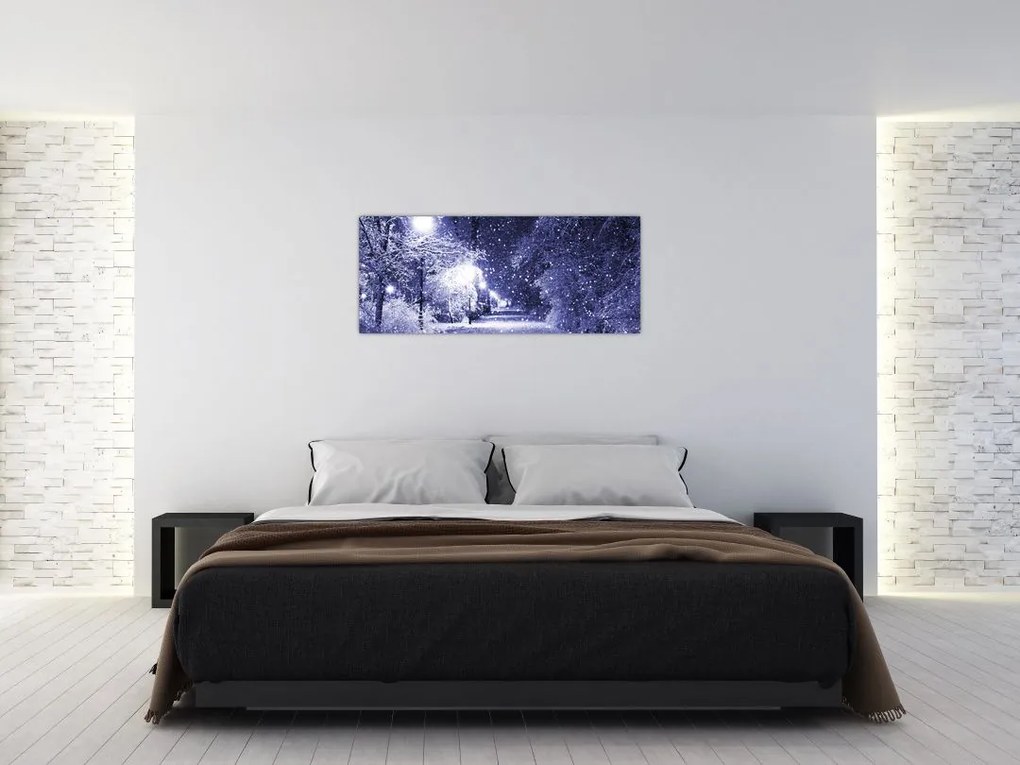 Tablou - Noaptea magică de iarnă (120x50 cm)